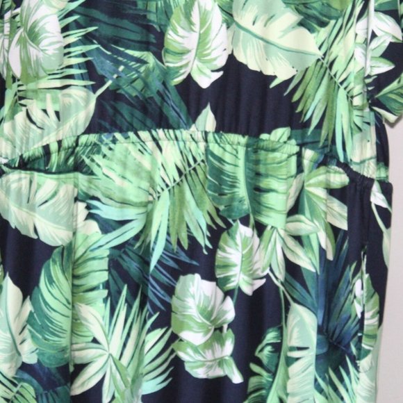 NWT Chico's Tropical Print Tie Waist Dress Palm Tie Women's Size 3 16/18 H12956 - Picture 9 of 12